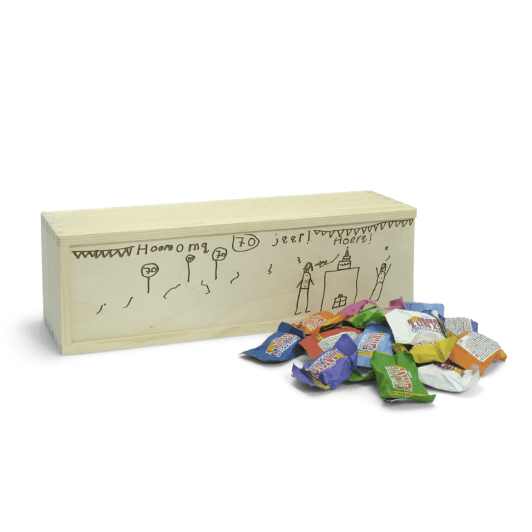 Cadeaubox met tekening & Tiny Tony’s