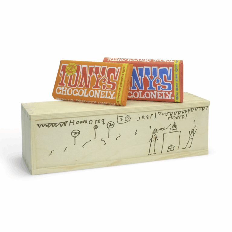 Cadeaubox met tekening & Tony’s Chocolonely