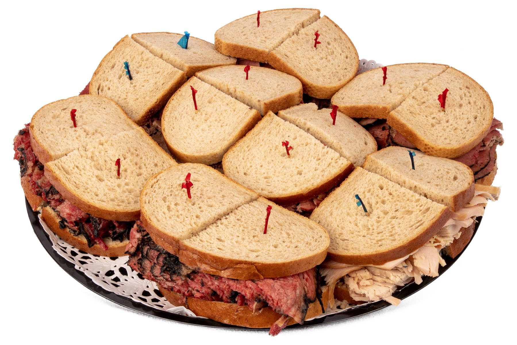 Schaal broodjes met vlees